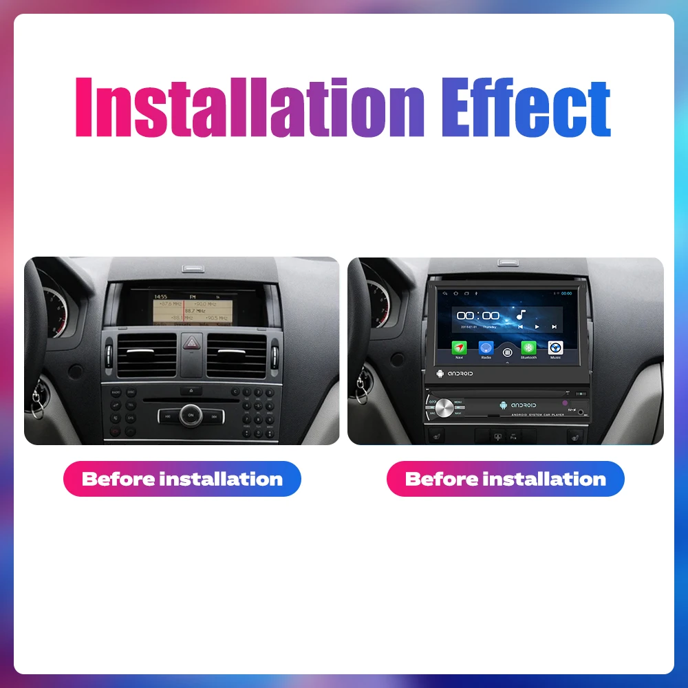 Universal 7 IPS Retractable Screen 1 din Car Radio Android Carplay Auto  gps Navigation 1Din Android 11 Multimedia Video Player - AliExpress