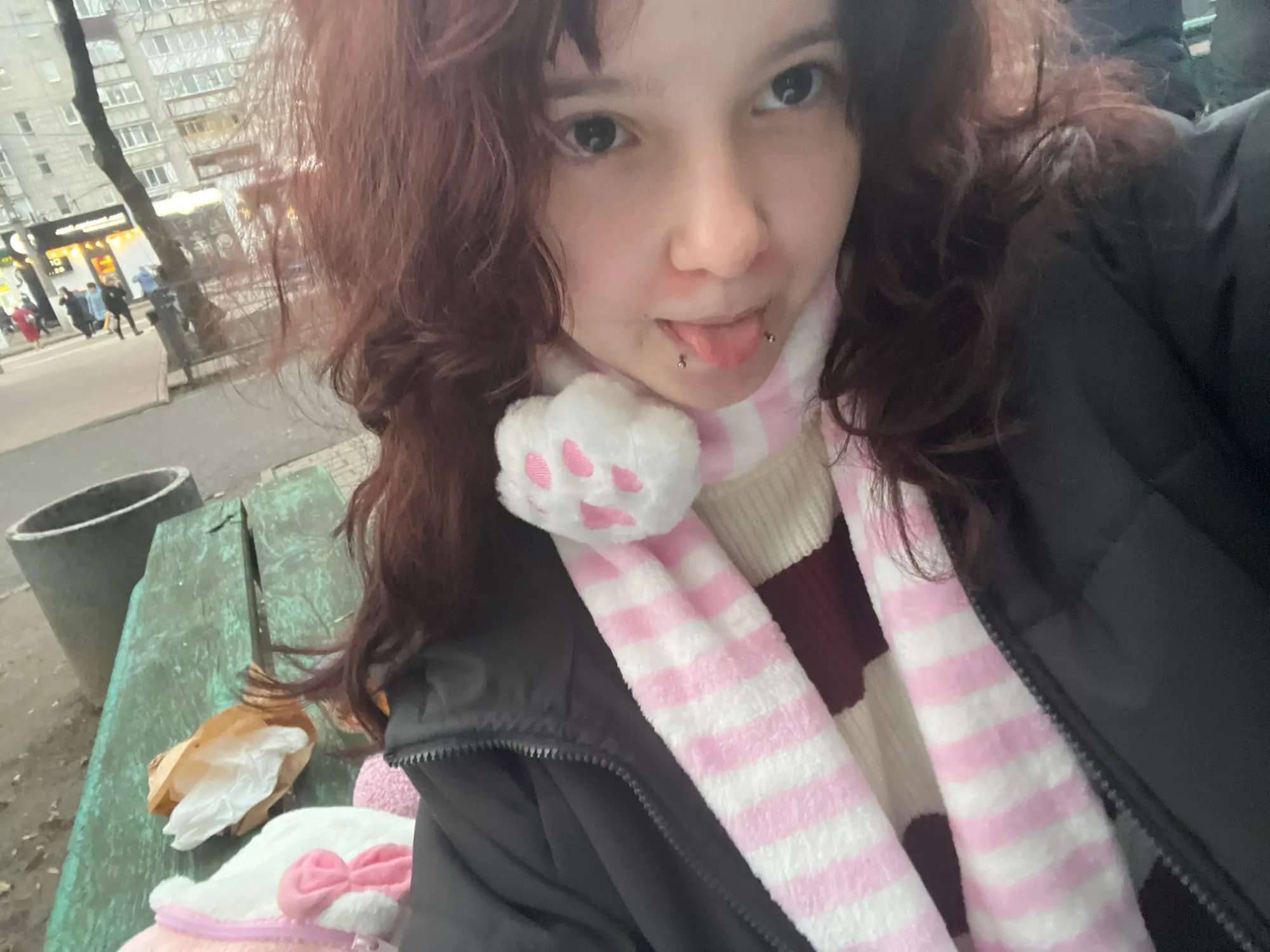 Kawaii Fluffy Neko Paw Scarf photo review