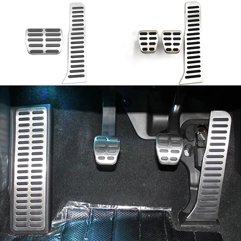 Car Pedal For Volkswagen VW Tiguan 5N 2009~ Non-slip Rubber Restfoot Stainless Steel Protection Foot Pad Sticker