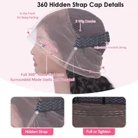 Perruque de cheveux humains 4C bouclés et raides, avec dentelle frontale HD transparente 360, prête à porter et sans colle 4