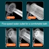 High Pressure Shower Head 5 Modes Adjustable Showerheads with Hose Water Saving One-Key Stop Spray Nozzle Bathroom Accessories 2