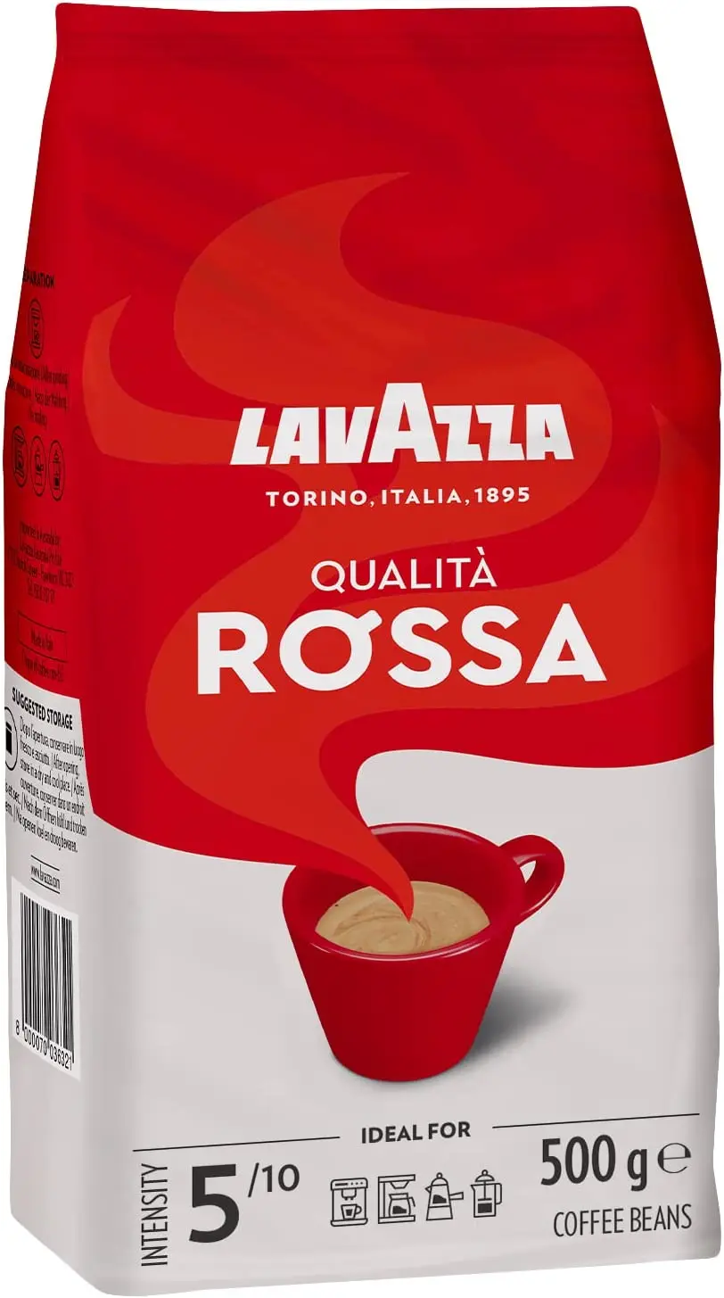 Lavazza Espresso Caffè In Grani Qualità Rossa, Confezione Da 500 G