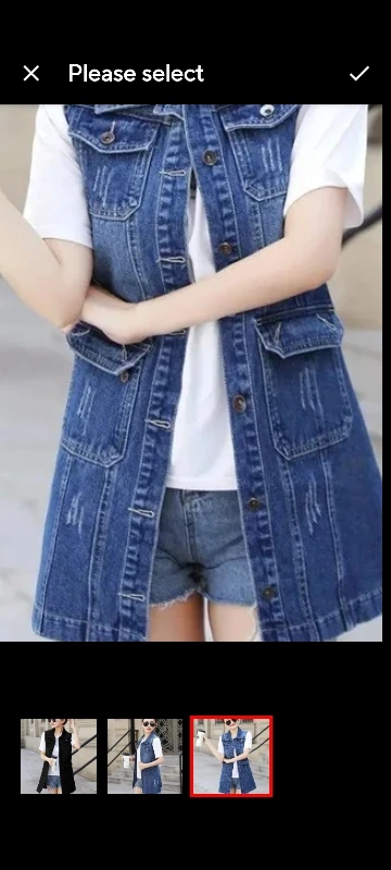 Spring Summer Ripped Long Hole Denim Vest photo review