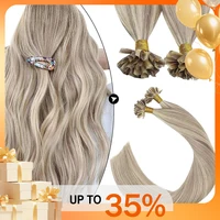 Ugeat U pointe Extension de cheveux cheveux humains 1 g/s ongles U pointe cheveux pour les femmes 14-24 "Extensions de cheveux pré-collées 50g/100g kératine pointe cheveux 1