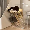 1PCS Makeup Organizer Cosmetic Brush Holder Cosmetic Display Case Cosmetic Shelf Transparent With Lid Dustproof, Waterproof 2