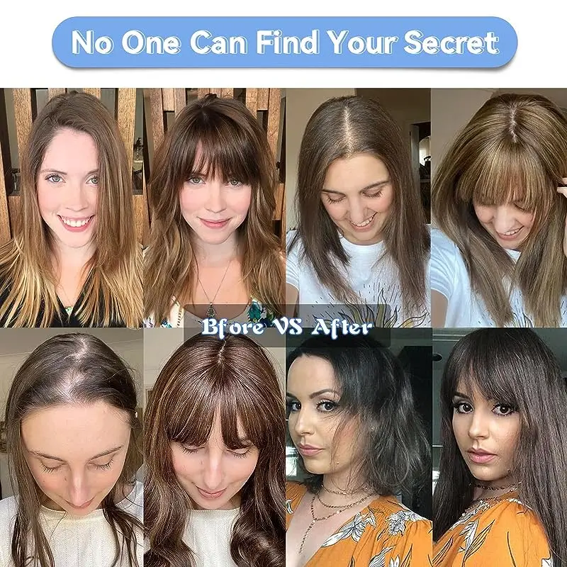 Remy Human Hair Toppers Hair Pieces Women Light Brown Women Topper Bang Silk Base Clip In Topper Thinning hair toppers