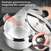Autocuiseur en aluminium d'une capacité de 3L/7L/9L/11L/15L uniquement pour le pot à pression antidéflagrant sûr au gaz avec couvercle de verrouillage facile 4