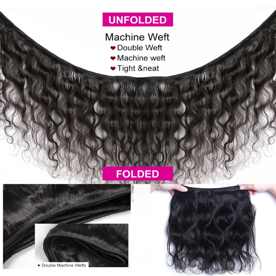 Human Hair Extensions Human Hair Bundles 12A Body Wave Bundles Malaysian Hair Weave 1/3/4 PCS Human Hair Bundles Natural Black Double Draw Body Wave Remy Extension