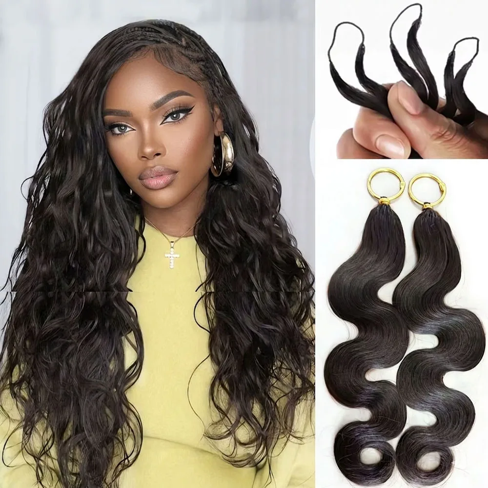 Body Wave Boho Braids Raw 100% Human Hair Extensions Feathered Human Crochet Hair Miracle Knots Crochet Human Hair For Braiding 1