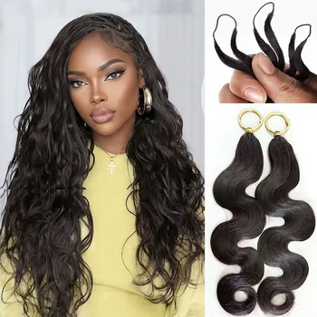 Body Wave Boho Braids Raw 100% Human Hair Extensions Feathered Human Crochet Hair Miracle Knots Crochet Human Hair For Braiding 1