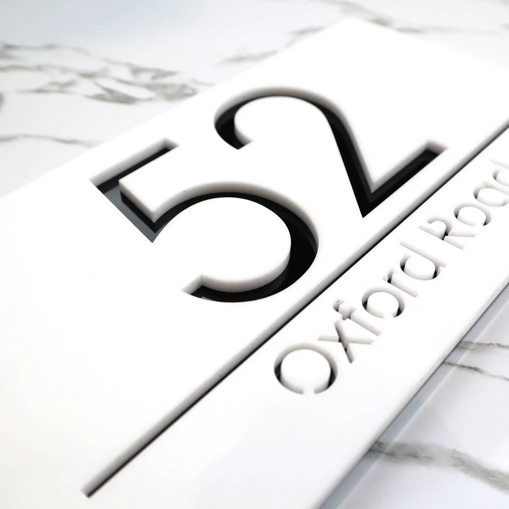 Laser Cut Matt Mirror Personalised Door Numbers House Sign Plaques Personalised Laser 3d Number 30cm x 16cm