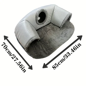 3-in-1 Cozy Cat Tunnel Bed Play Mat Warm Nest With Non-Slip Bottom for Small to Medium Cats dog Rabbits Home Pet Kennel Products 5