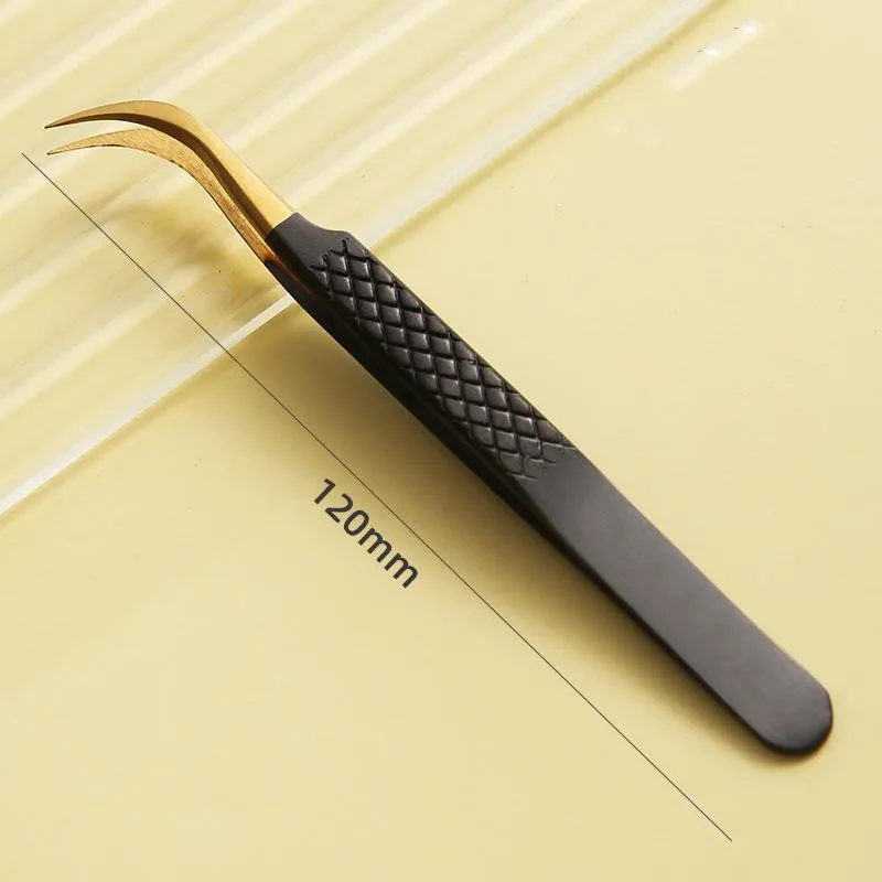 False Eyelash Tweezers For Fake Eyelashes Extensions Individual Curved Strip Lashes Eyebrow Hair Clip Tongs Nail Art Makeup Tool