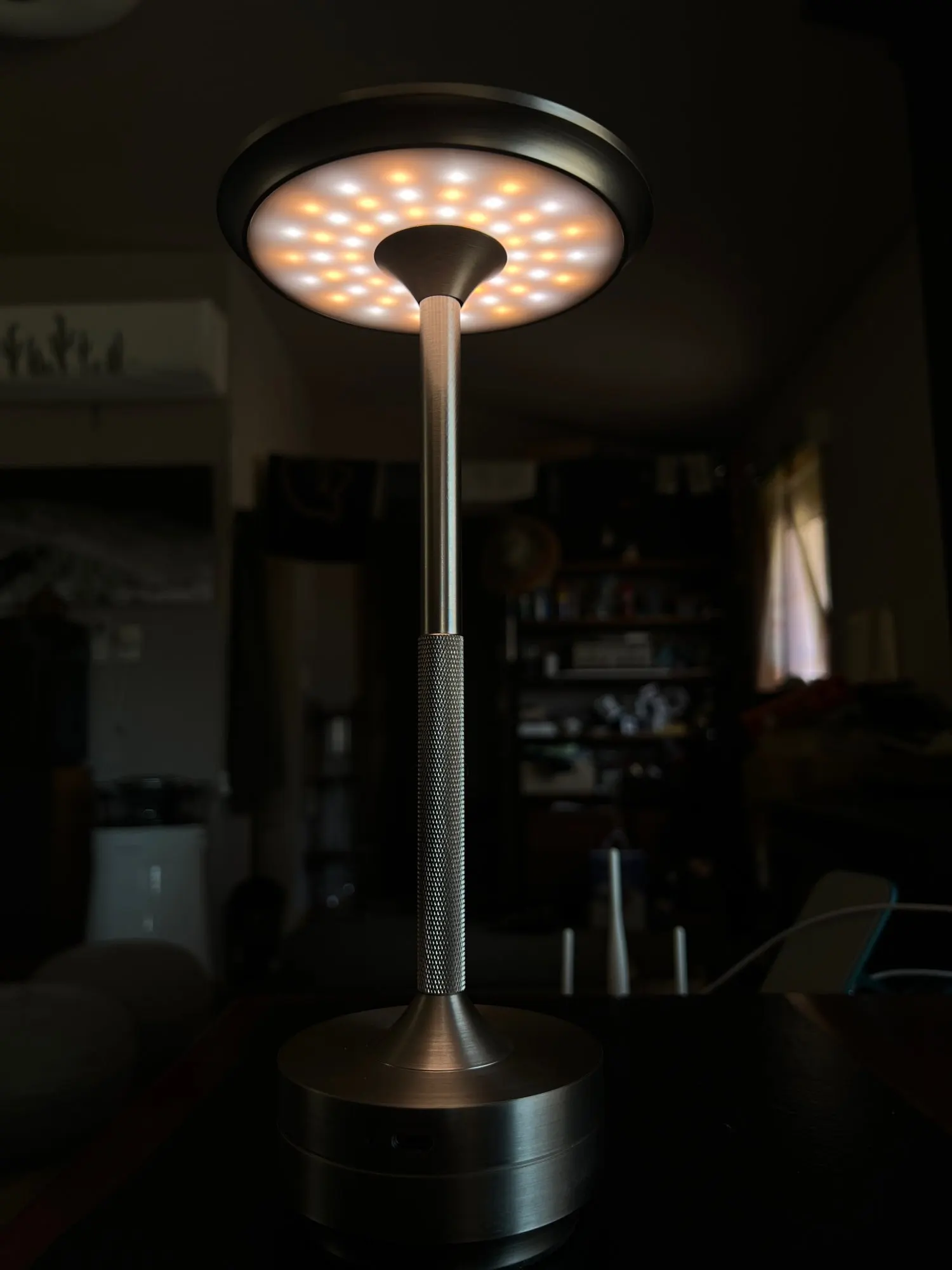 Metallic Cordless Table Lamp Dimmable & Rechargeable Waterproof Desk