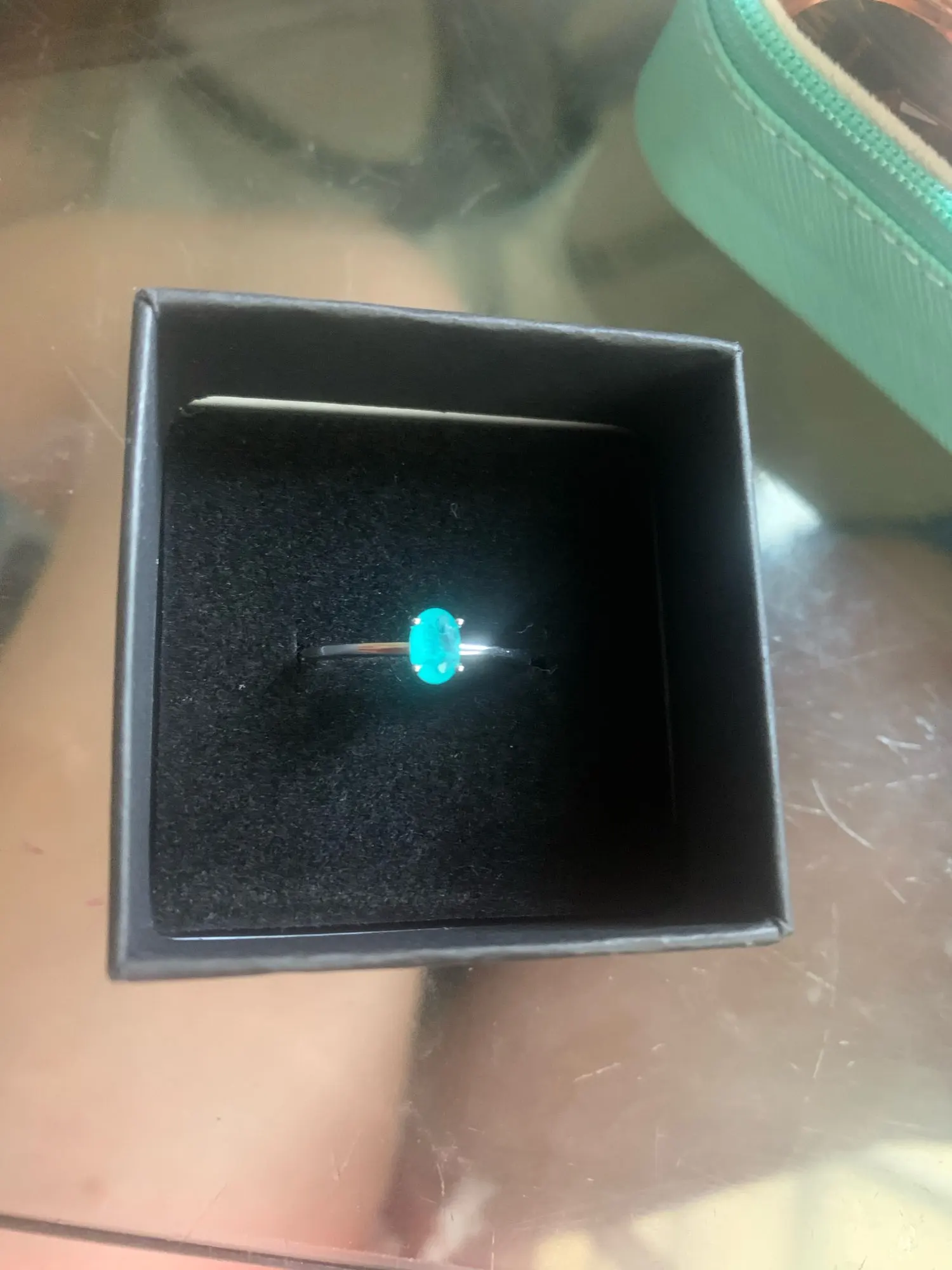 Silver tourmaline ring