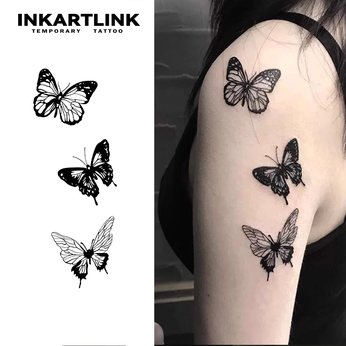 Temporary tattoos Butterfly Temporary Tattoo Lasts To 15 Days New Technology Magic Waterproof Semi Permanent Sticker