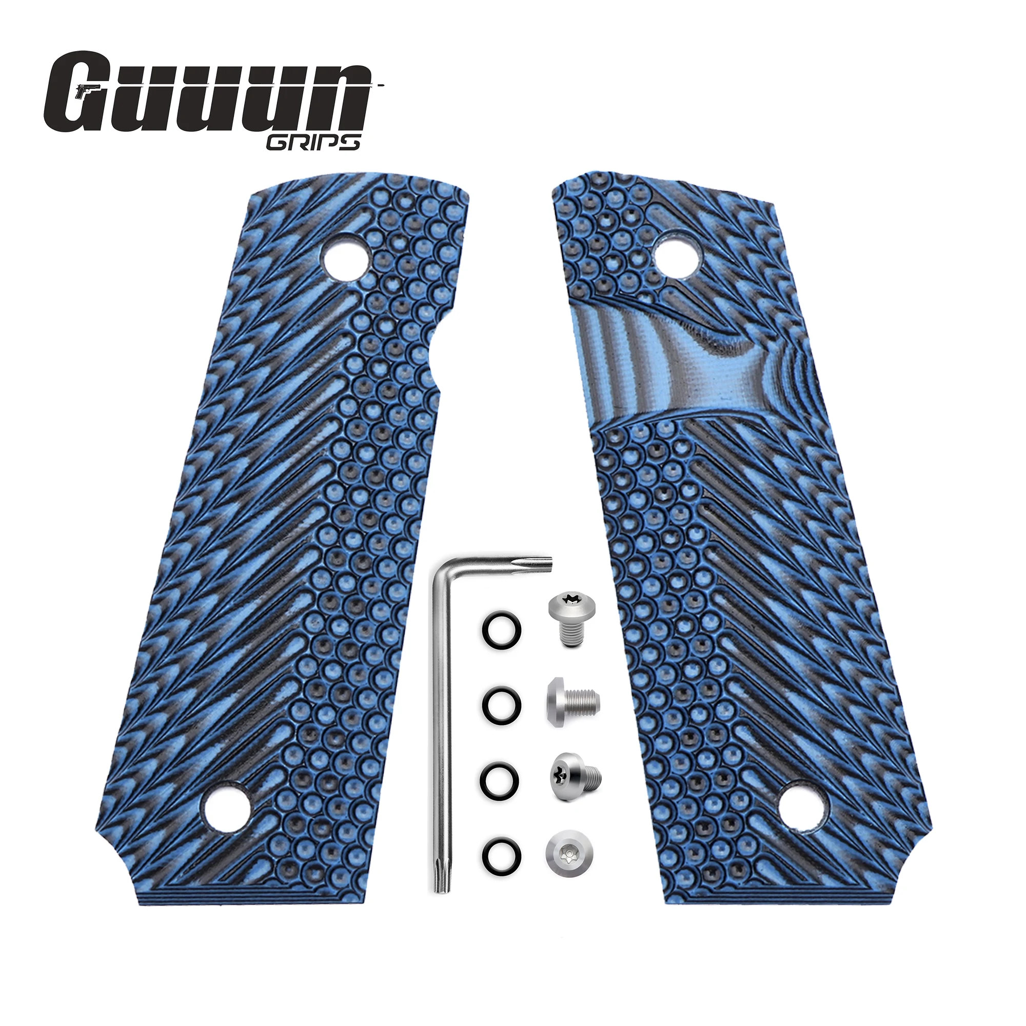 Guuun G10 Grips Per 1911 Slim Grips G10 Ambi Safety Cut Ops Tactical Texture
