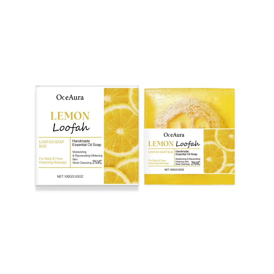 Oceaura Lemon Loofah Bath Soap Exfoliating Body Wash