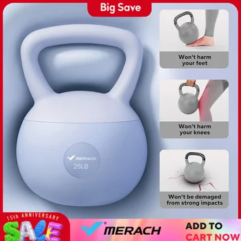 MERACH Soft Kettlebell Non-Slip Wide-Grip Handle Cushioned Horizontal Base Filled with Fine Mineral Sand Premium Kettle Bell 1