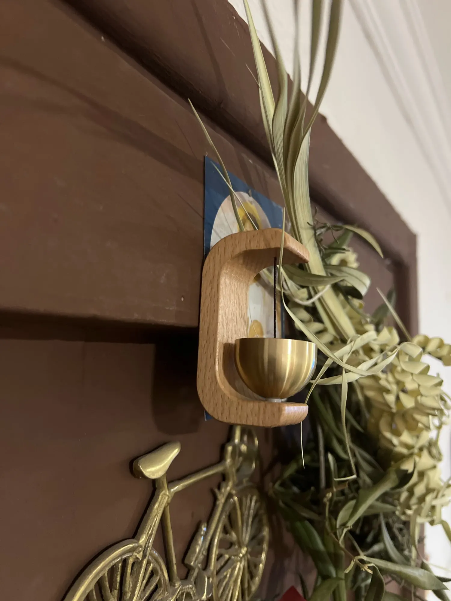 Magnetic Walnut Wood Doorbell with Wind Chimes photo review