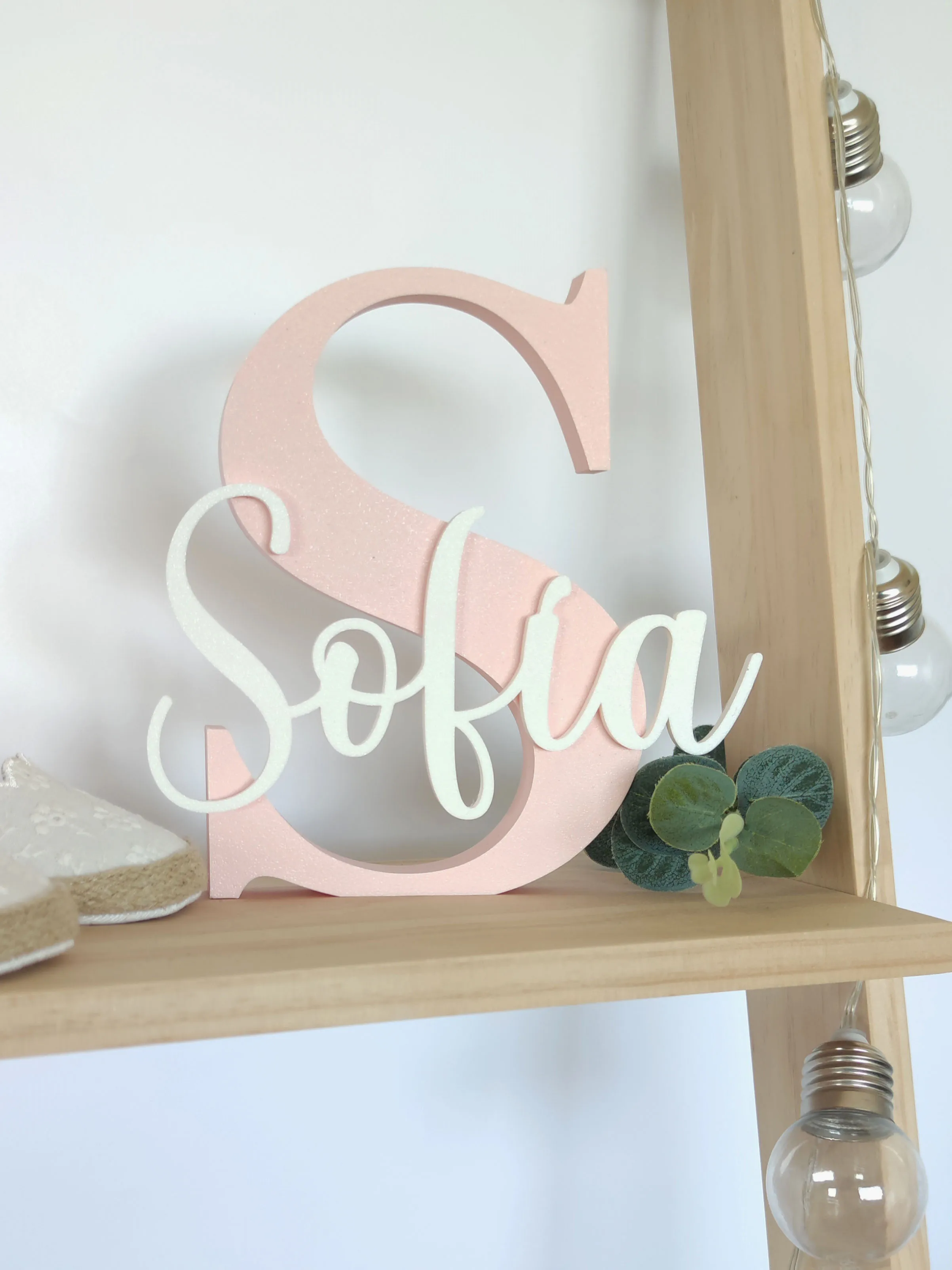 Initial decorative letters with custom name colors and measurements to  choose from. Children's decoration, baby, lettering, communions, baptisms.  To