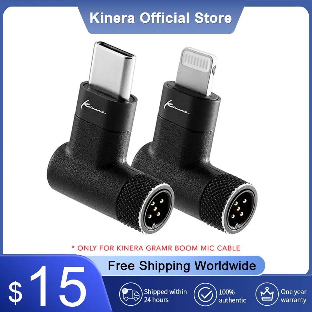 

Kinera Gramr Boom Mic Cable 5 pin Adapter Apple Lightning Adapter Type-C Adapter For Gaming Esports Livestreaming Headset