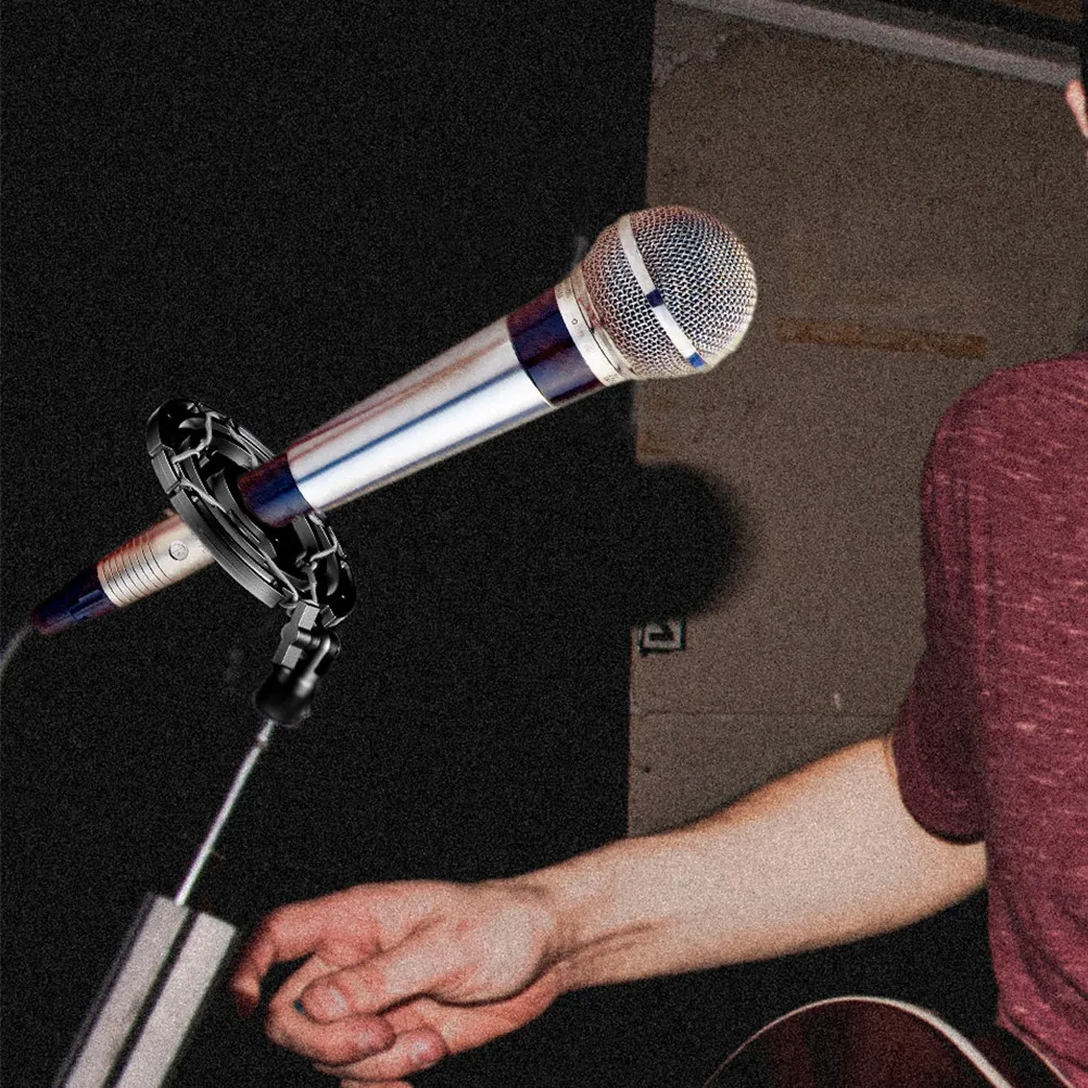 유니버설 프로페셔널 콘덴서 마이크 쇼크 마운트, 대형 다이어프램 마이크 스탠드, 레코딩 마이크 충격 흡수 장치, 블랙