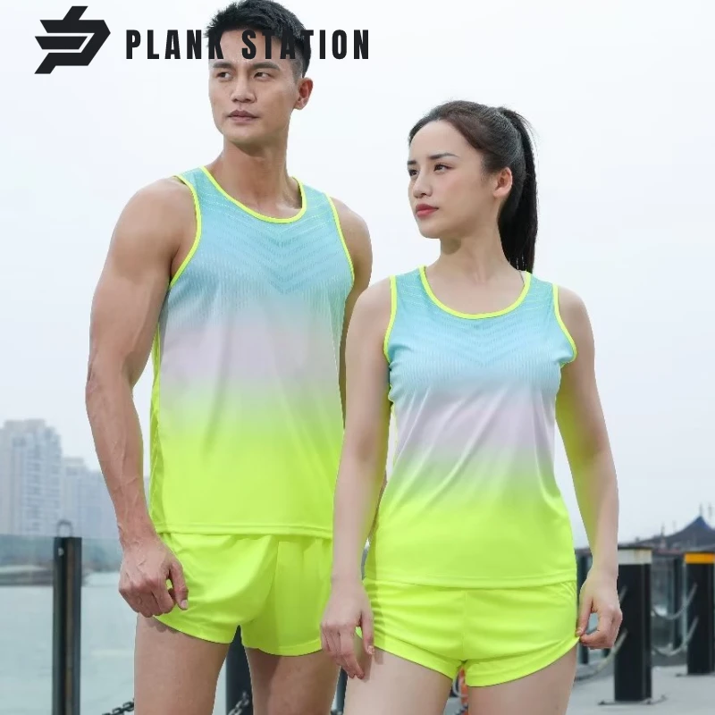 

Running Tank Top And Shorts For Men Women Athletics Athlete Track Field Marathon Vest Sleeveless Lightweight Training Singet