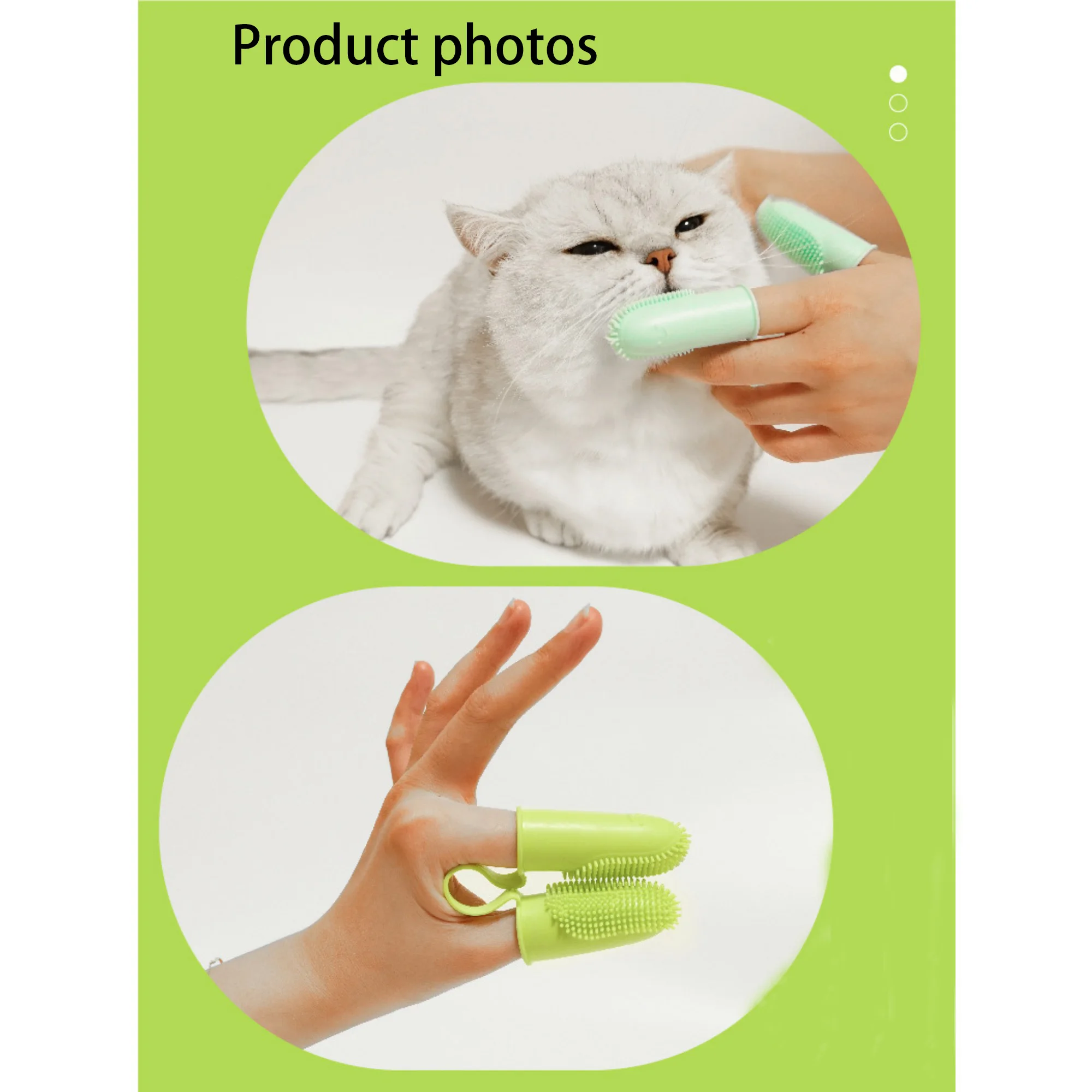 Dog Super Soft Double Finger Toothbrush Pet Teeth Clean Bad Breath Care TPR Tooth Brush Clean Tool Dog Toothbrush Accessories