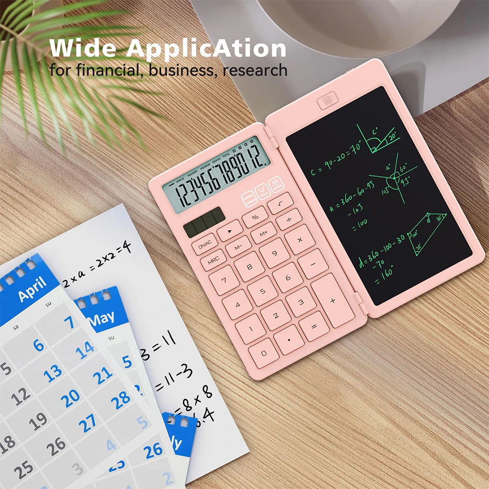 지울 수 있는 LCD 메모장이 있는 책상용 계산기 기본 계산기 중학교용 학용품 귀여운 포켓 사무용품