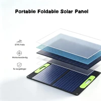 Panneau solaire monocristallin pliable ETFE 60W, module solaire étanche, générateur solaire portable pour station d'alimentation, camping, jardin, camping-car, caravane, bateau, charge de batterie 12V 6