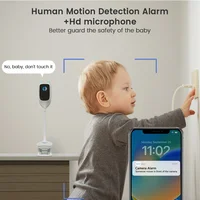 XIAOVV – moniteur vidéo pour bébé, 4MP, détection de pleurs, Vision nocturne polychrome, rotation à 360 degrés, audio bidirectionnel, WiFi, caméra intérieure pour bébé 3