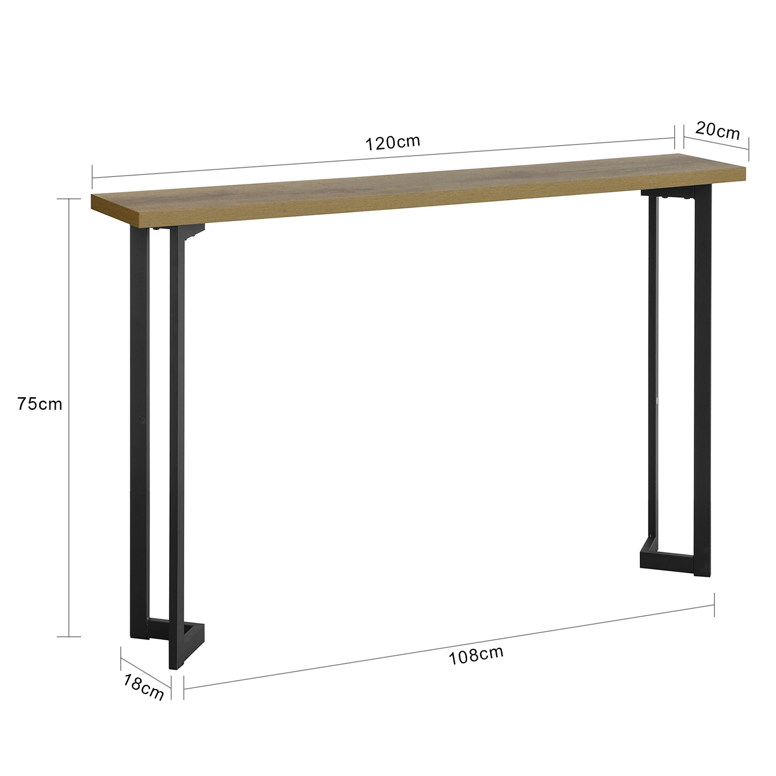 SoBuy FSB50-PF Vintage Konsolentisch Metall Flurtisch Dekotisch Sideboard schmaler Beistelltisch Sofatisch – Detail 1