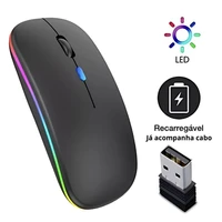 Mouse Wireless Recarregável Led Rgb 2.4 Ghz Sem Fio 2