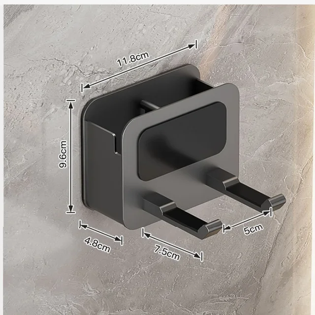 Hajszárító Tartó Falra Szerelt Szárító Bölcső Tartószoba Állvány Tároló Doboz Fúvó Polcokkal - Image 6