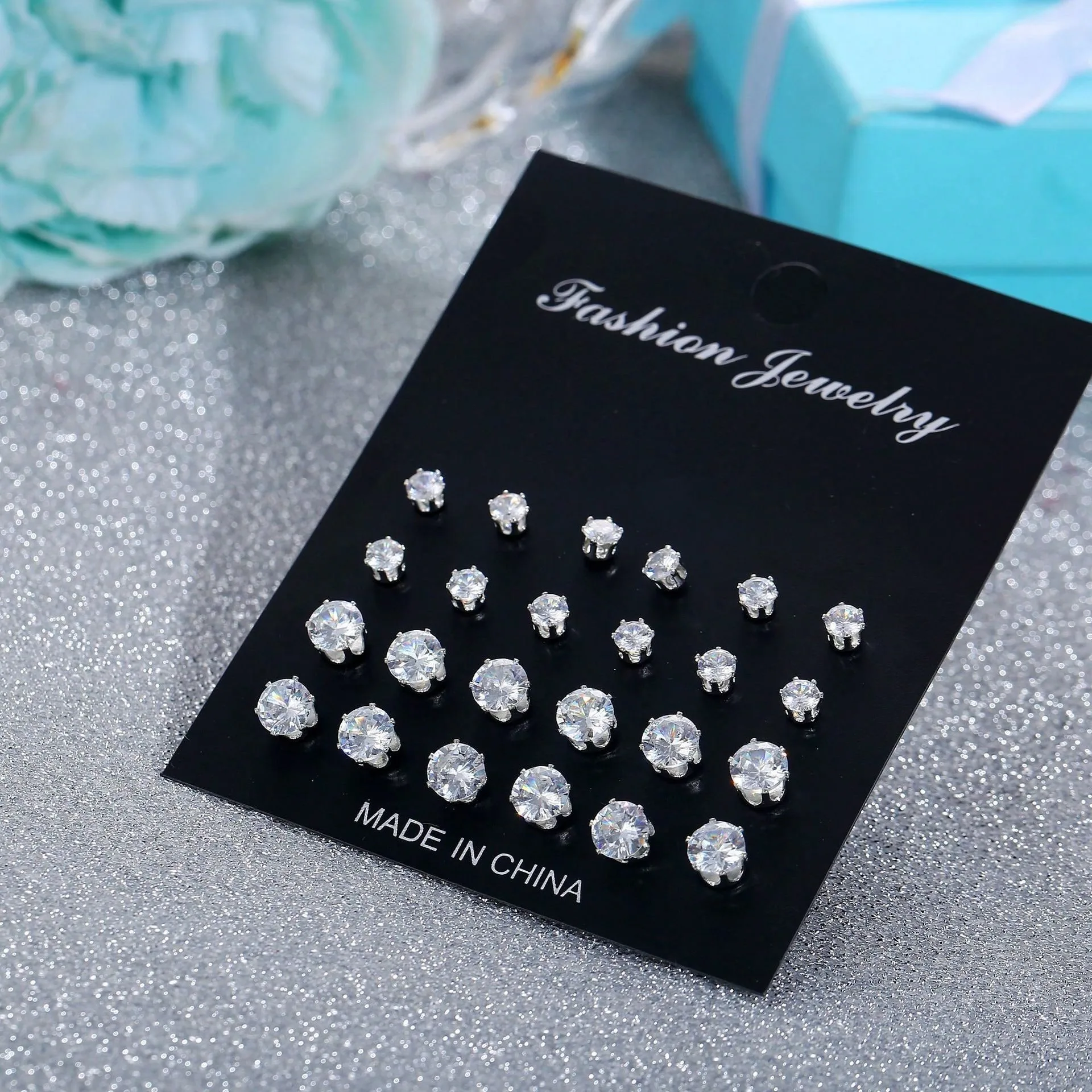 12 Pairs Zircon Stud Earrings Set - Exquisite Comfortable & Versatile Ear Jewelry for Daily Wear & Gifting 3