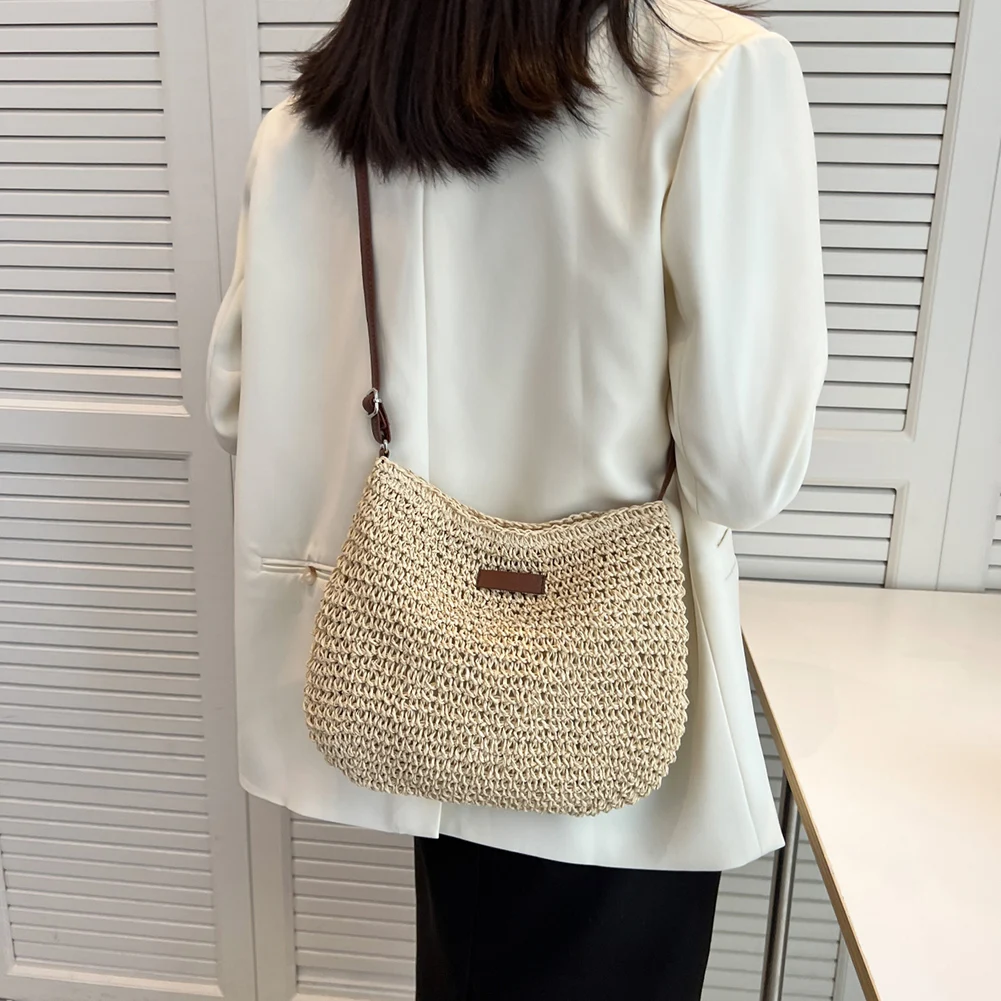 thumbnail image 2 of Women's Mini Straw Woven Crossbody Bag - Bohemian Beach Shoulder Bag, 7.3x4.7x2.4in 2 of 9