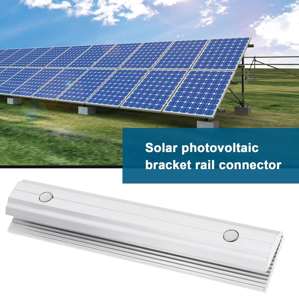Solar Panel Rail Profile Connector 4PCS Aluminium PV Rail Mounting Splicing Connector Solar Panel Photovoltaic Bracket Mount Kit