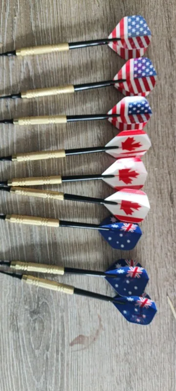 Set 12 Fléchettes Souples Professionnelles – Fûts Laiton et Ailettes Nations photo review