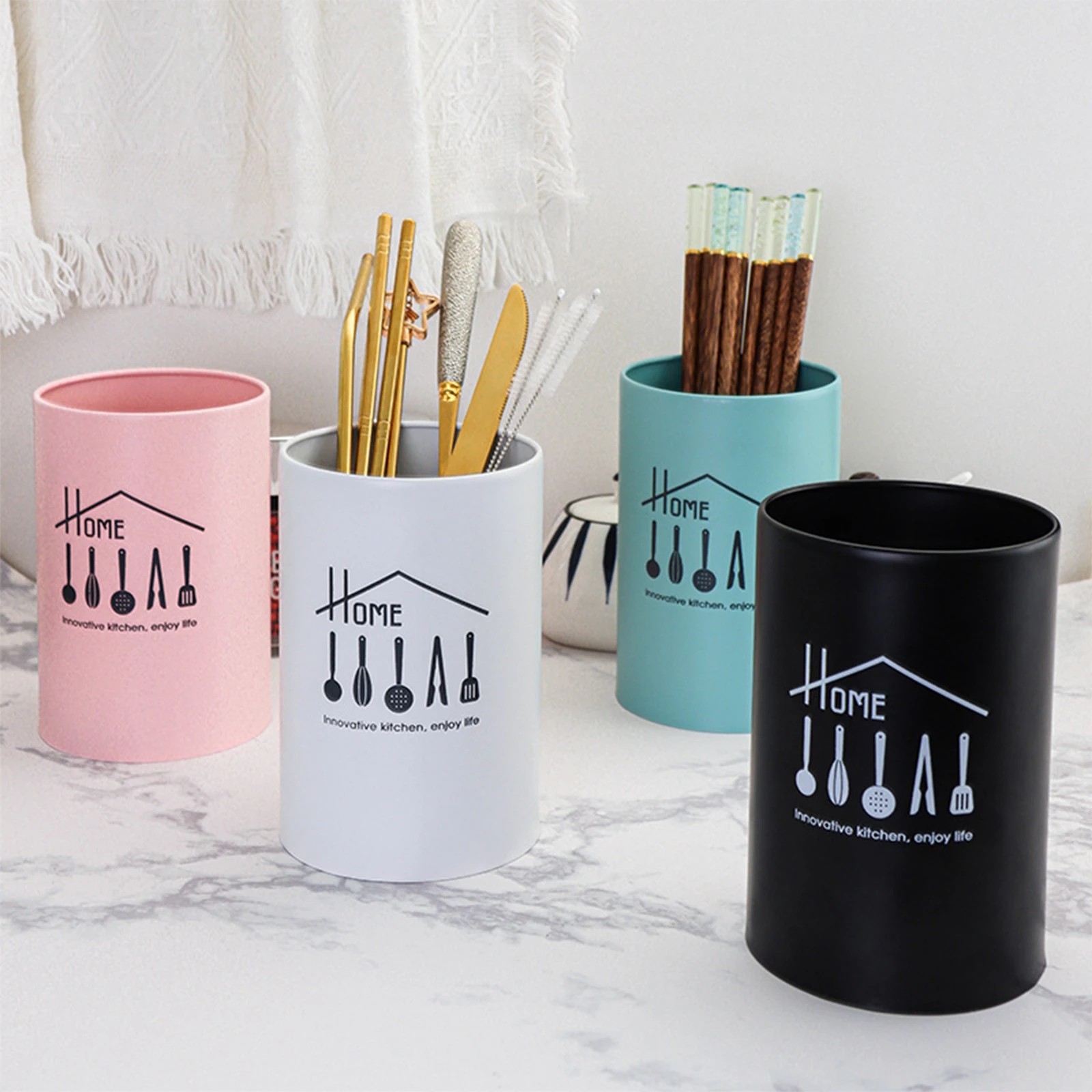 Description Picture 2 of itemStainless Steel Kitchen Utensil Holder Drying Rack Chopstick Cage Kitchen Countertop Decor Spoon Fork Holder for Tableware Spoon