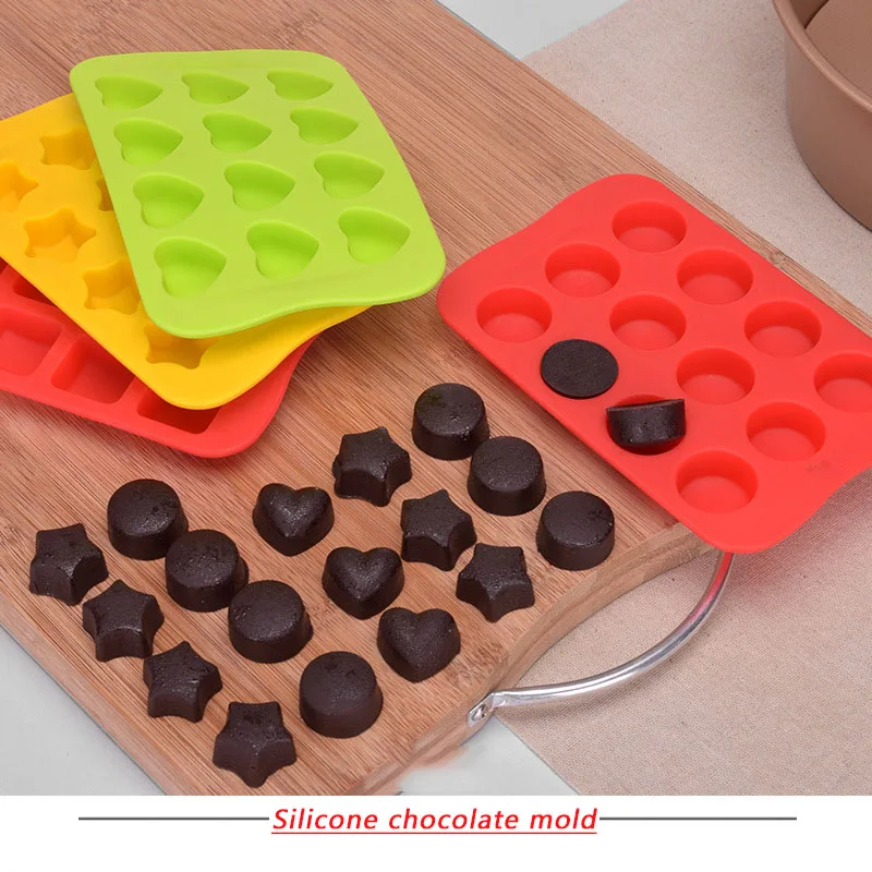 1pc 55 Holes 3D Ice Cube Tray Mini Heart Silicone Mold Chocolate Fondant  Mould Pastry Jelly Biscuit Baking Cake Decoration Tools