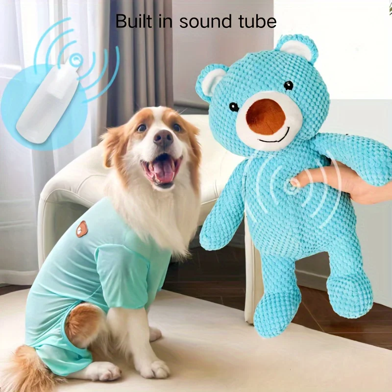 Bear Animals Shape Dog Plush Toys Dog Sound Squeaky Toys  Pet Soft Plush Chew Molar Training Toy Teeth Dental Toys Pet Supplies 4