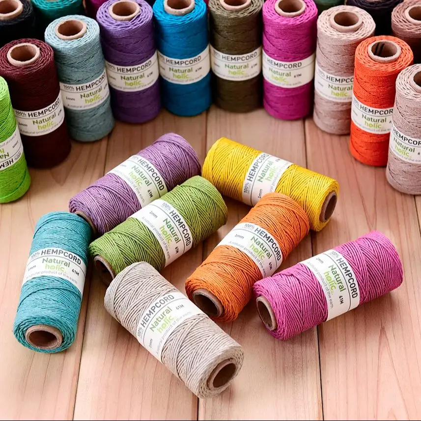 1mm Polished Hemp Cord Natural Twine Cord Rope String for Handmade Bracelets Keychains Craft Making Accessories. 5