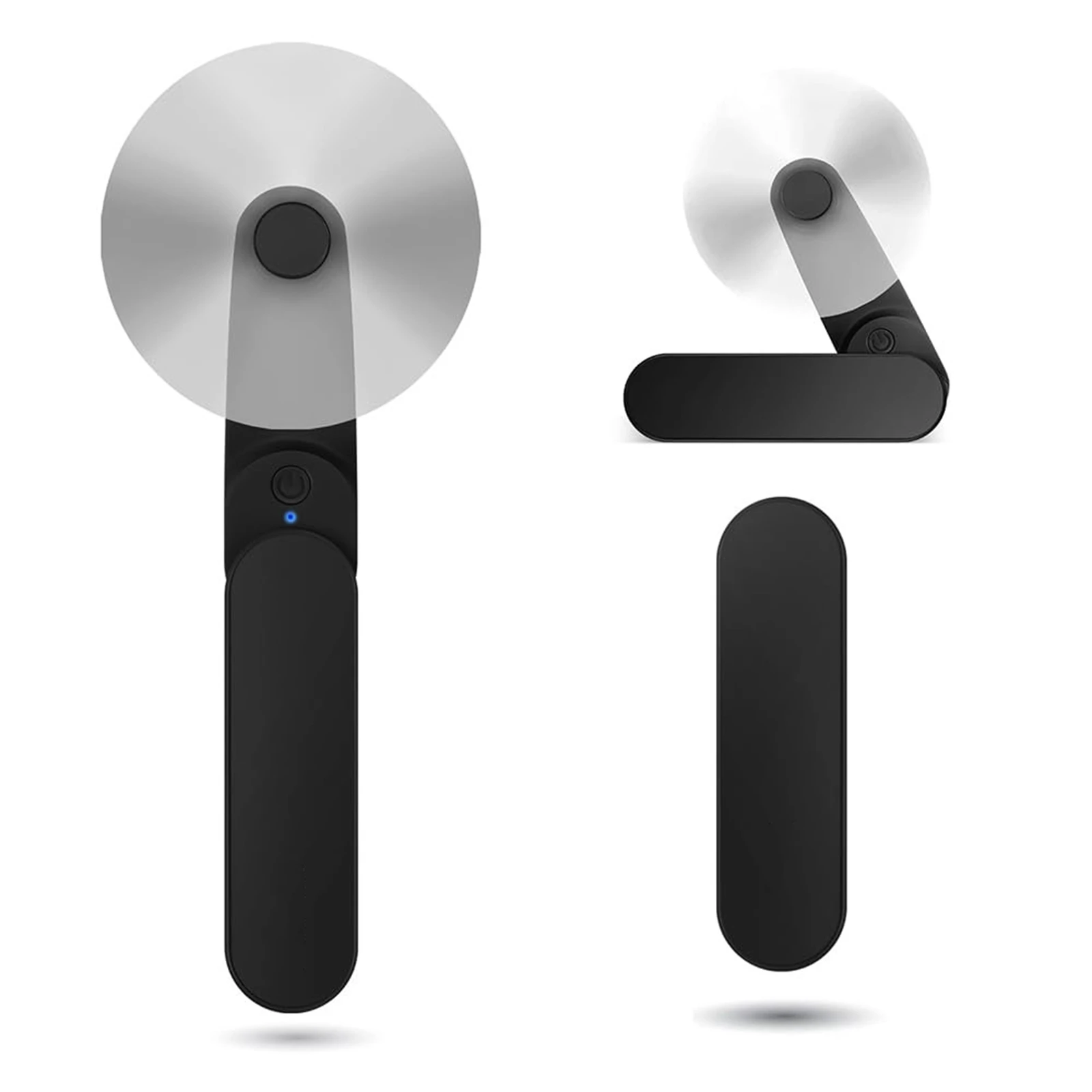 Ventilatore portatile portatile, mini ventilatore manuale 2 IN 1, ventilatore pieghevole personale ricaricabile tramite USB per interni, piccolo ventilatore tascabile per esterni