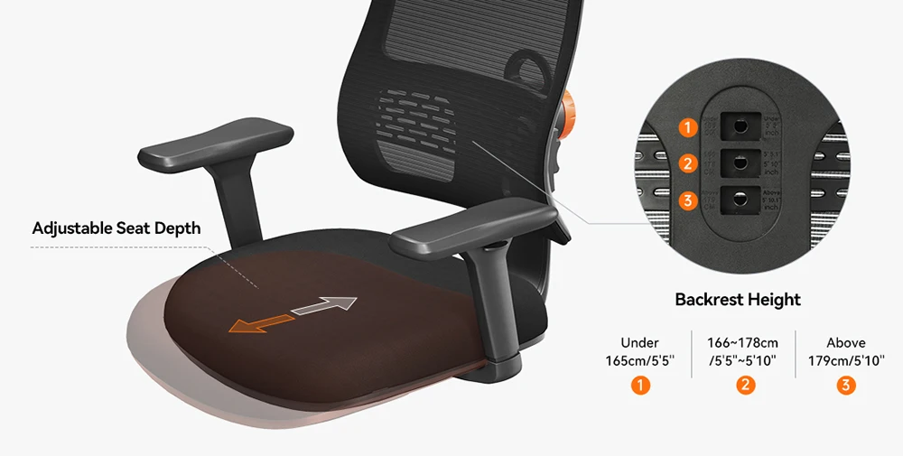 NEWTRAL MAGICH003 Ergonomic Chair, 3 Positions to Lock, Auto-Following Backrest,Adaptive Lower Back Support, 3D Armrest Recliner