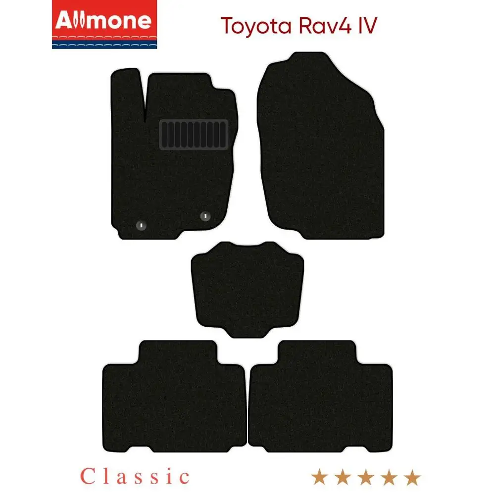 Textile mats car allmone for Toyota RAV4 IV (xa40) (2012 2019), 5 PCs