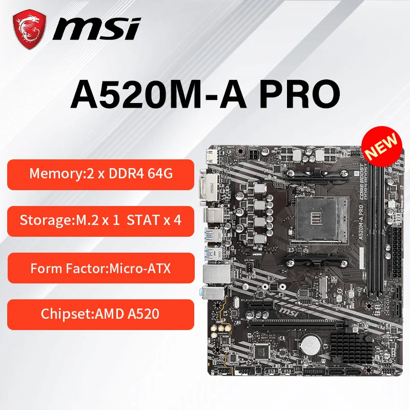 MSI MOTHERBOARD AMD A520M-A PRO