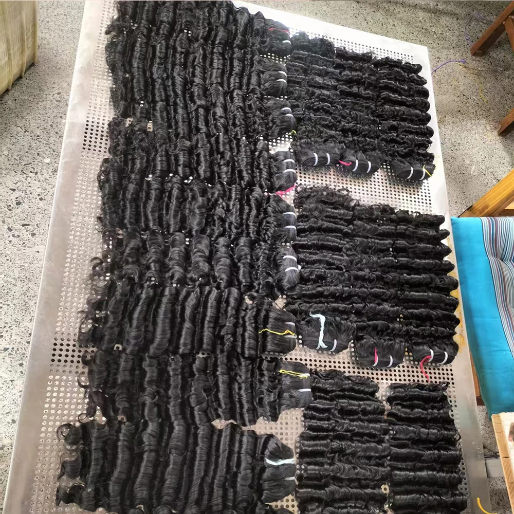 3C 4A Burmese Curly Hair Bundles Virgin Raw Human Hair Weft 100% Unprocessed Vietnamese Super Double Drawn Virgin Human Hair