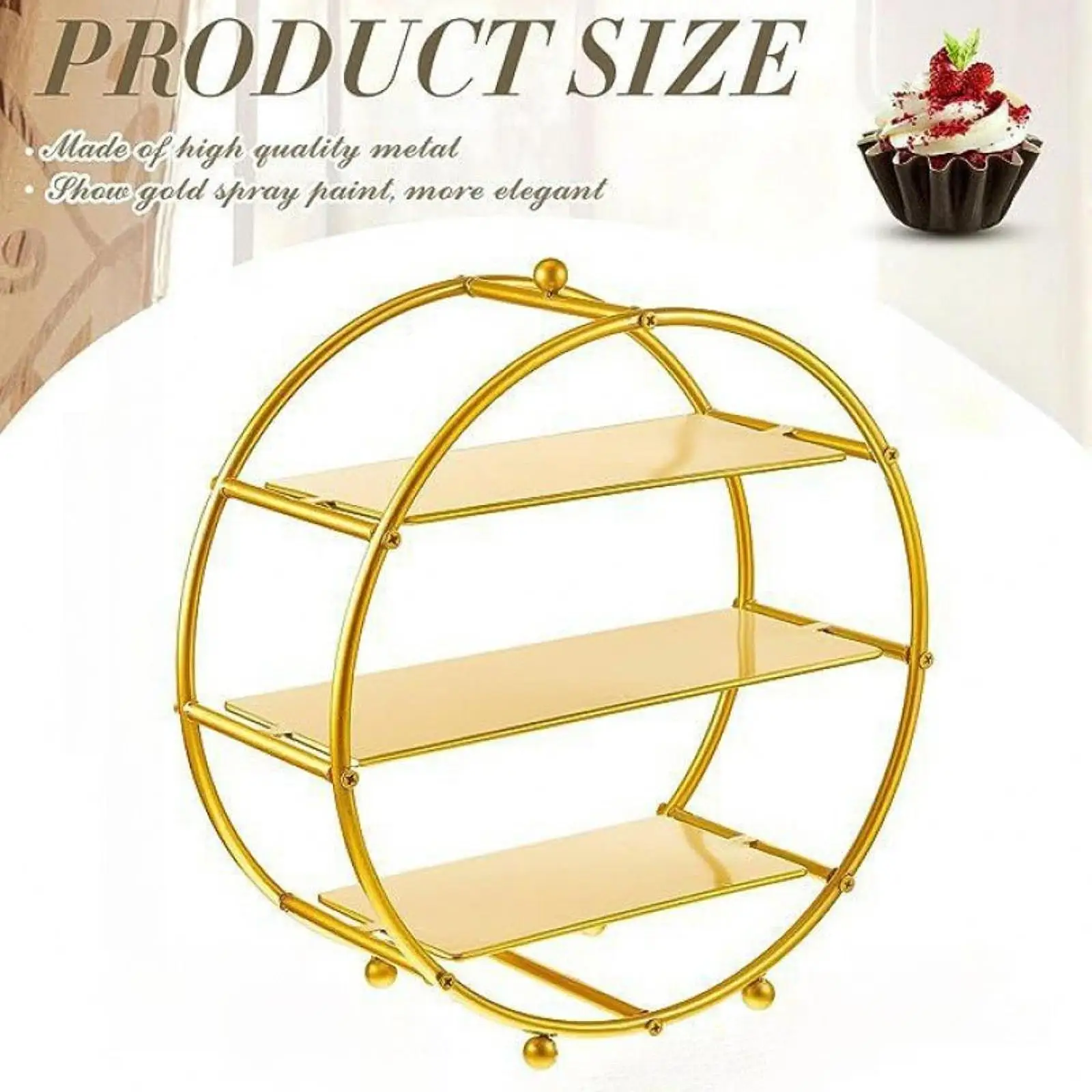 3-Layer Cupcake Stand Layered Serving Tray Cake Stand Dessert For Afternoon Tea Food Meal Plate Dessert Desk