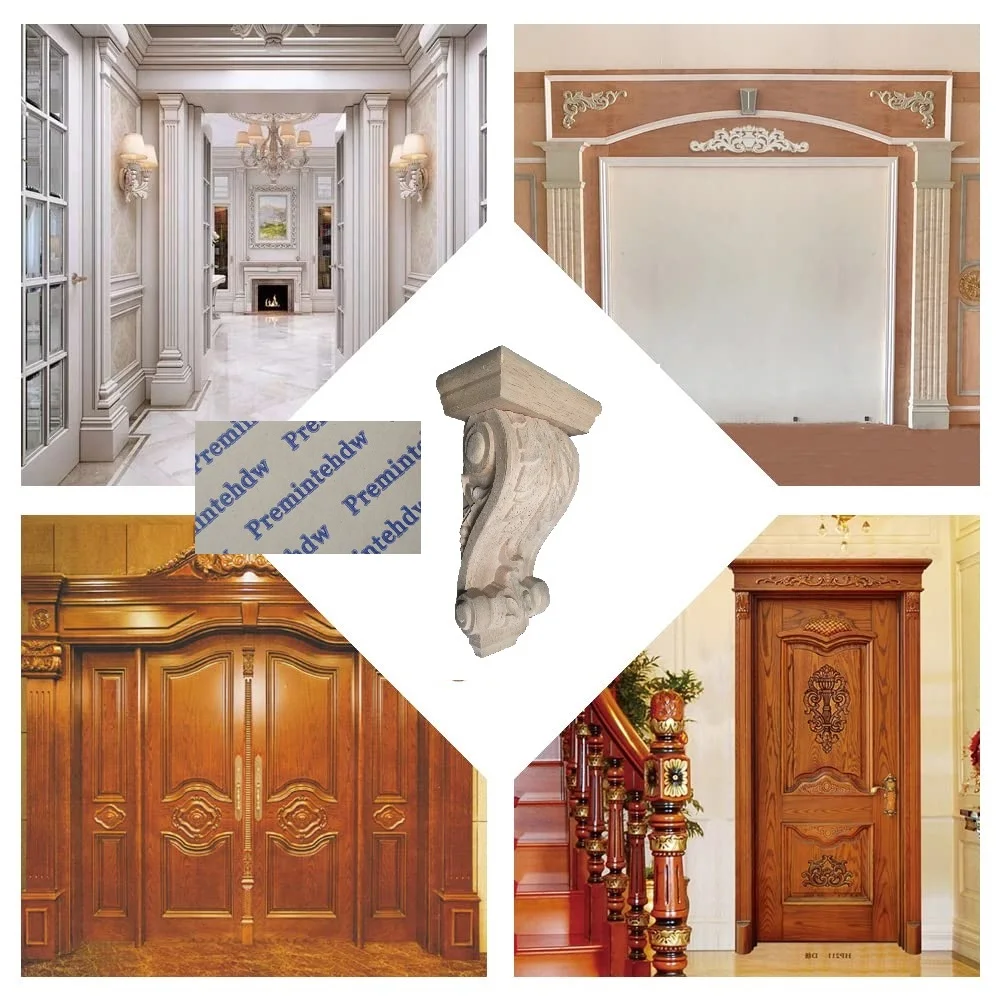 2Pcs Unpainted Rubberwood European Acanthus Leaf Wood Corbel Traditional Scroll